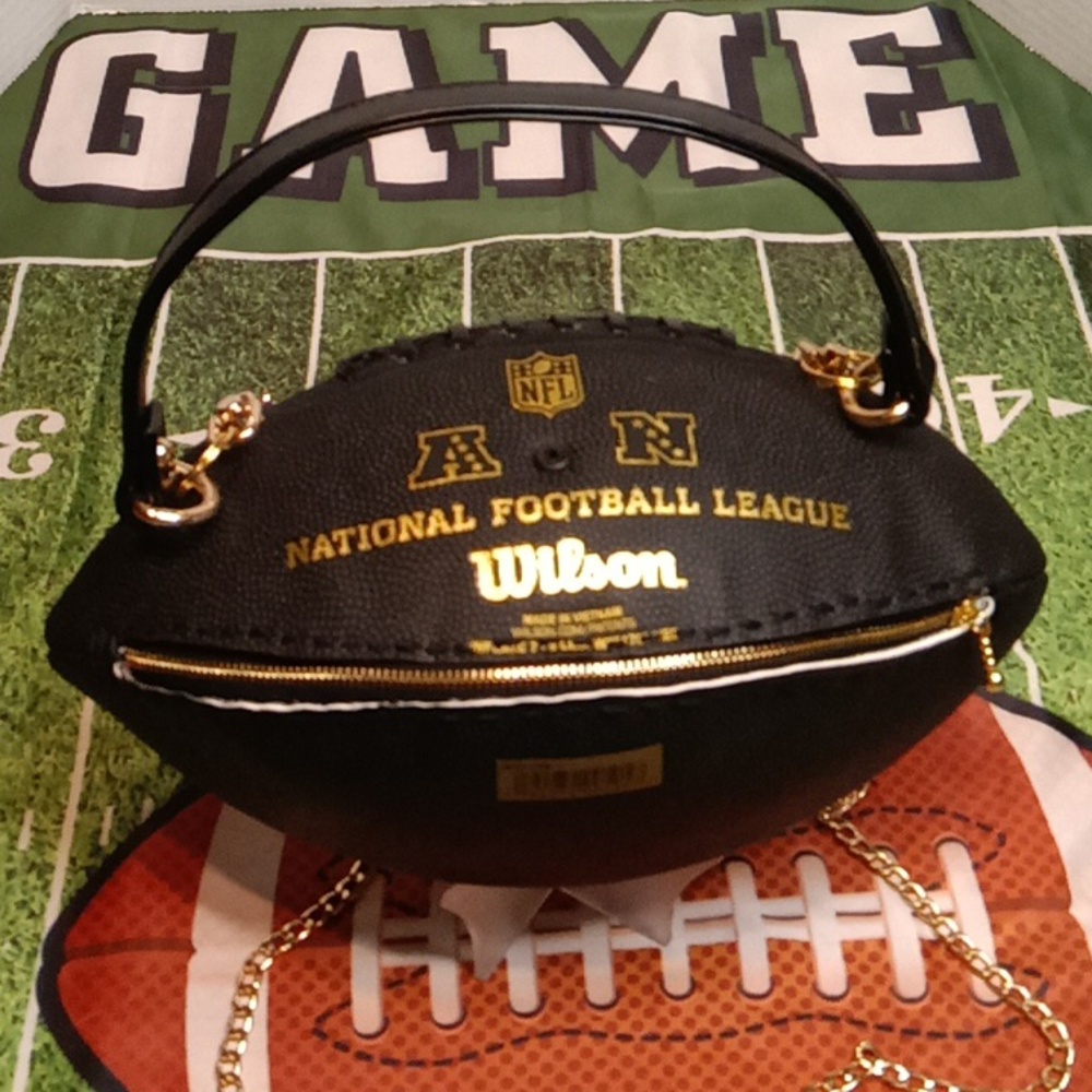 LIMITED EDITION Black and Gold Leather Football Bag π - Picture 13 of 17